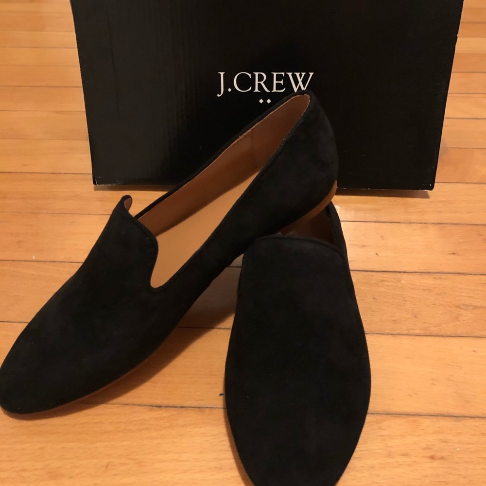 JCREW suede black loafers